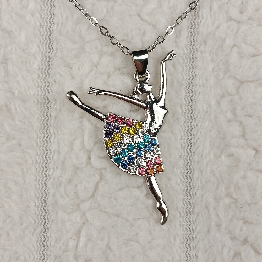 Ballerina Women Necklace Crystal CZ Necklace
